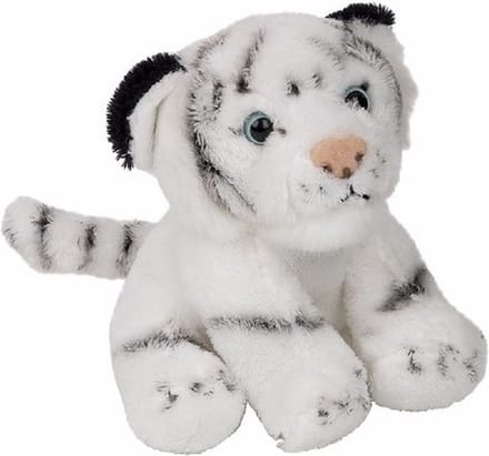 Ravensden tijger knuffel - pluche - wit - 15 cm - wilde dieren knuffeldier