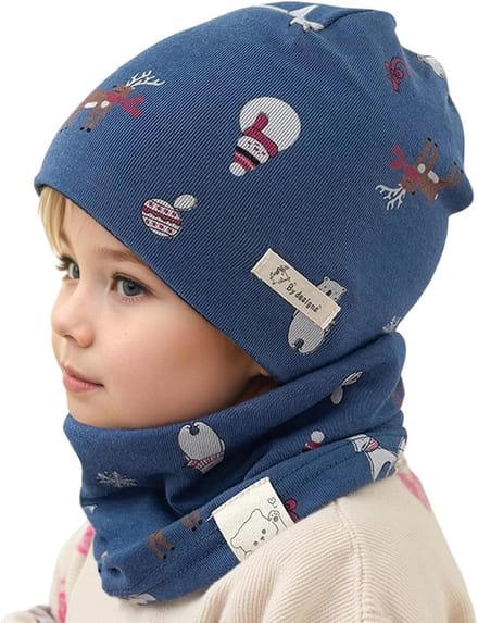 Kinder Muts en Sjaal Set - Winter Set Baby - Warm Blijven - Dubbellaags Ontwerp - 120 g - As Shown