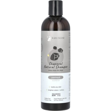 Kin+Kind, Shampoo Naturel au Charbon pour Chiens, Patchouli, 12 fl oz (354 ml) gray