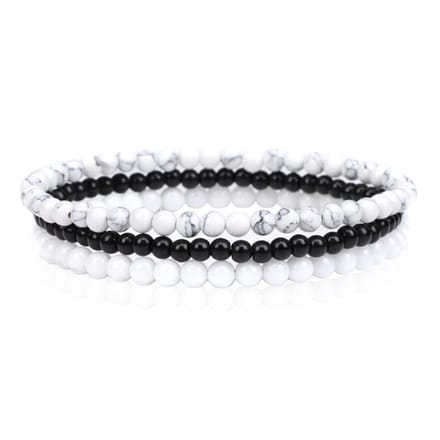Memphis Stacked Dames Armbanden set - White-17cm