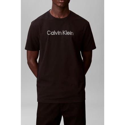 Calvin Klein Ss Tonal Stripe Polo Nearly Navy Größe: M | Basic T-Shirts Outlet | Herren | Blau
