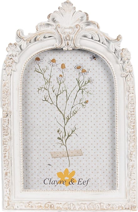 Clayre & Eef Fotolijst 10x15 cm Wit Polyresin