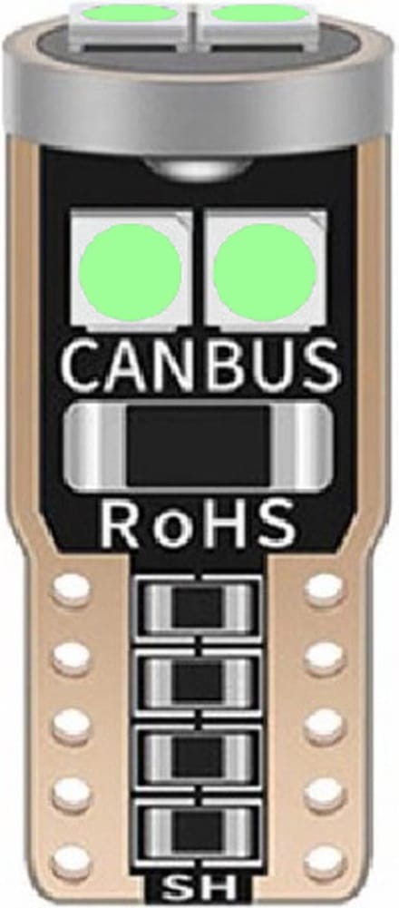 T10 LED - CANBUS - Extra fel - 6SMD - 12V - IJsblauw - Per stuk