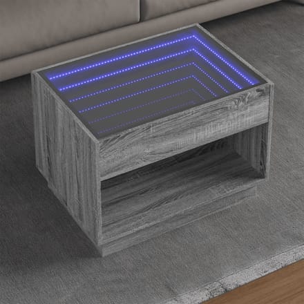 vidaXL - Salontafel - met - Infinity - LED - 70x50x50 - cm - grijs - sonoma - eikenkleur
