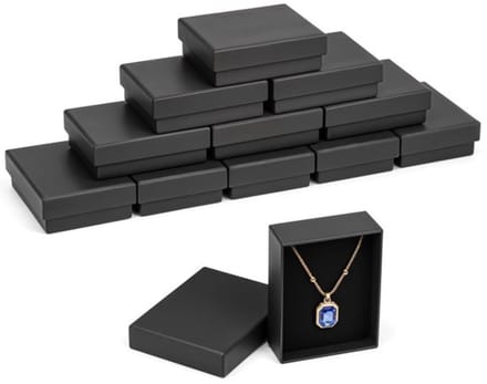 Allecto - Zwart Papieren Sieraden Display Geschenkdoosjes - 12 Pak