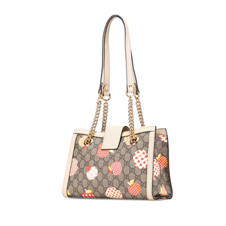 Tweedehands Kleine GG Supreme Apple Heart Padlock Tote