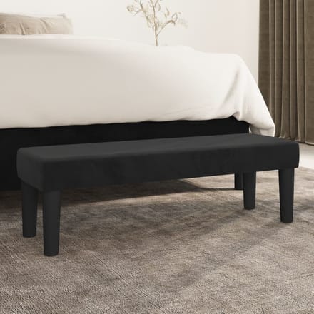 vidaXL - Bankje - 100x30x30 - cm - fluweel - zwart