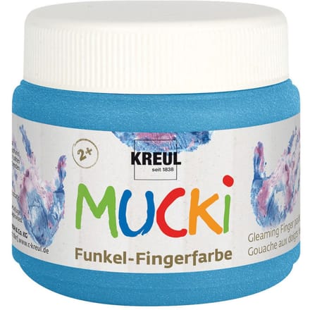 Creativ Company Mucki Finger Paint - Blue Metallic 150ml