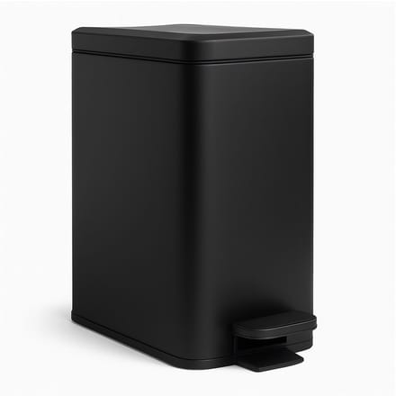 Prullenbak badkamer - 10 l - smal - softclose - zwart