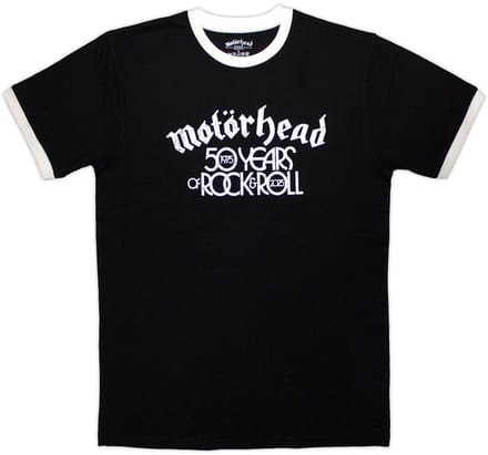 Motorhead - 50 Years Text Lock Up Ringer Heren T-shirt - S - Zwart