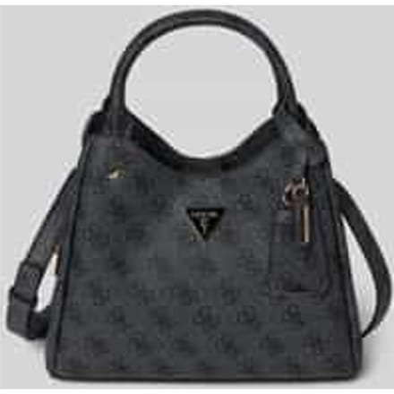 GUESS handtas schoudertas Meridian II Girlfriend Carryall Coal Logo donkergrijs