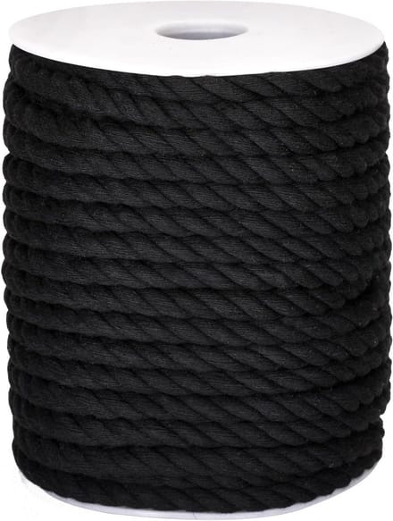 Macrame Draad 8 mm x 20 m Zwart Katoen Koord voor DIY Creatieve Projecten en Cadeaus