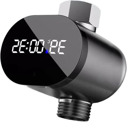 Douche Thermometer - Watertemperatuur Meter - Veilig Baden - LED Display Timer - DN15 - Zilver