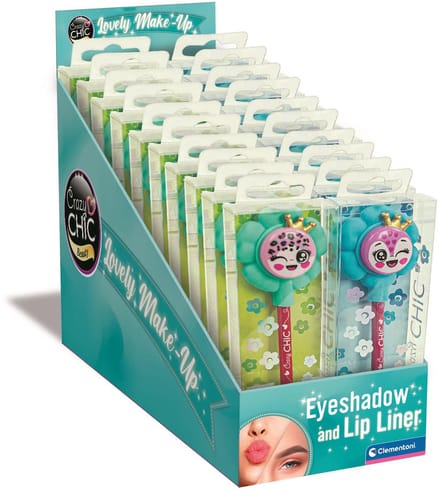 Clementoni - Cazy Chic - Oogschaduw en Lip Liner - Bloem - Vanaf 6 jaar