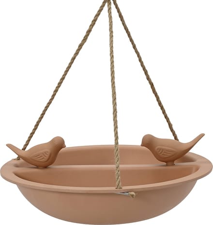 Decoris Vogelbad/drinkschaal - bamboe hout - terra bruin - D27 cm - voederbak