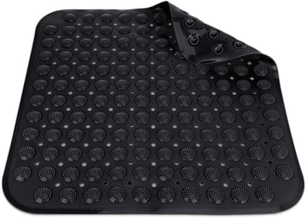 Antislip Douchemat van PVC met Massagemogelijkheid - 48 x 48 cm - Zwart