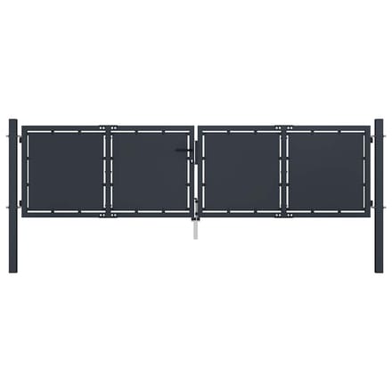 vidaXL Tuinpoort staal 300x75 cm antraciet