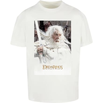 Merchcode The Lord of the Rings - Gandalf Heavy Oversize Heren Tshirt - M - Wit