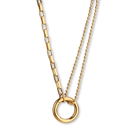 Marama - Combi Ketting Goud Cirkel - Hoogwaardig Stainless Steel - met Extender
