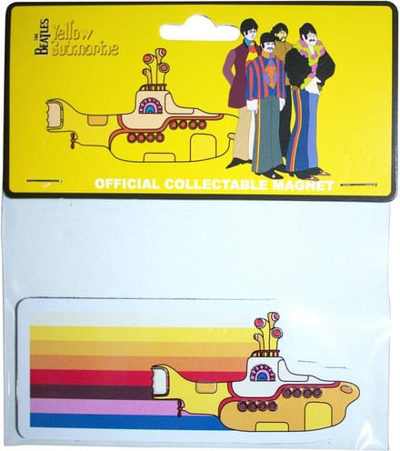 The Beatles - Yellow Submarine Coloured Stripes Embossed Koelkastmagneet - Multicolours