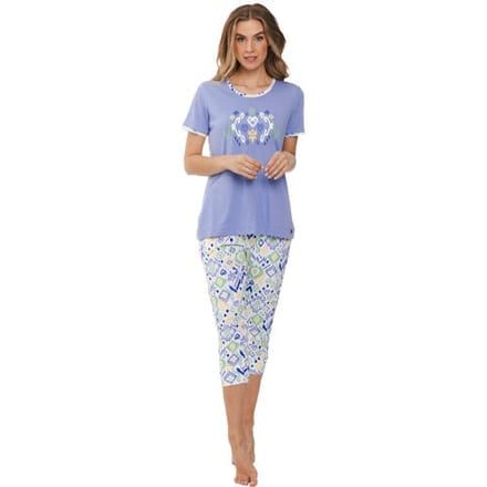 Dames Pyjamaset Rebelle - Ikat - Lila - Bio Katoen - Maat 44