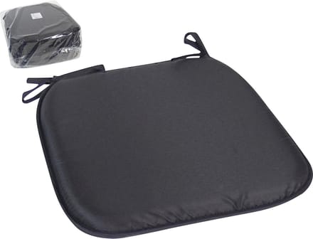 Gerimport Stoelkussen Anna - binnen/buiten - zwart - 39 x 39 x 3 cm - polyester