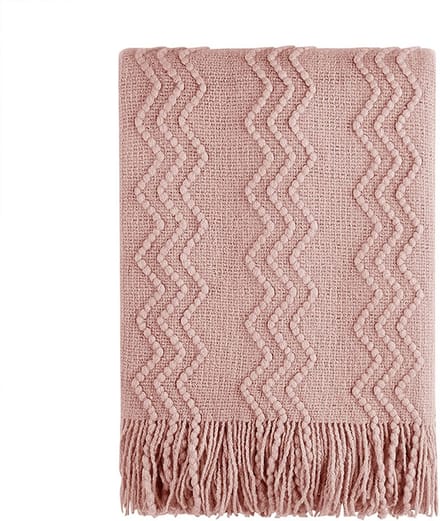 Zachte Gebreide Plaid voor Bank en Sofa Decoratief in Roze