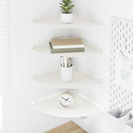 vidaXL - Hoek - Plank - 4 - st - Wit - 30 - x - 30 - x - 2 - cm