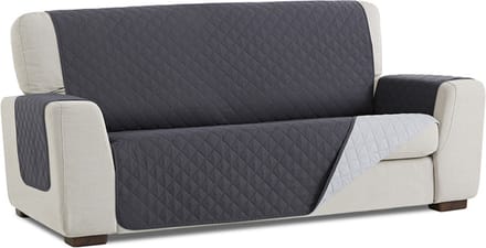 Duo quilt - Bankbeschermer - 200cm breed - Grijs - Twee kanten te gebruiken - OekoTex keurmerk