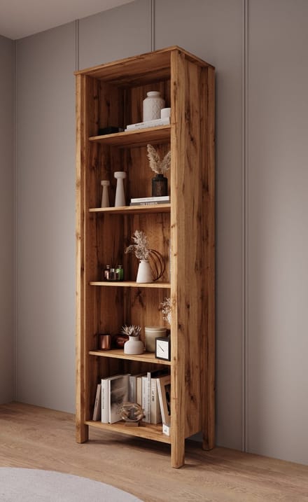 Meubella - Boekenkast Isaac 1 - Eiken - 66 cm