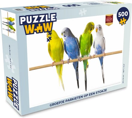 Puzzel Groepje parkieten op een stokje - Legpuzzel - Puzzel 500 stukjes