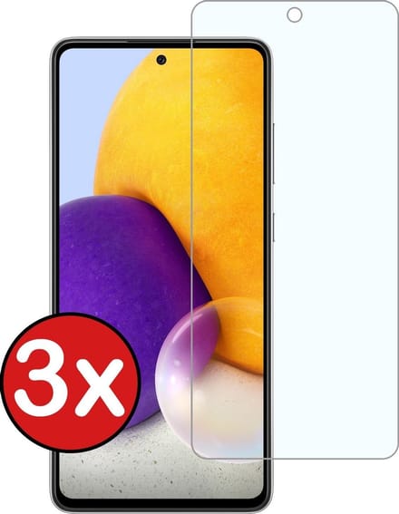 Screenprotector - 3 Stuks - Geschikt voor Samsung Galaxy A72 - Extra Sterk - Beschermglas - Gehard Glas - Tempered Glass - Screen Protector