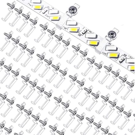 Solidchoice - 100 Stuks Bevestigingsclips voor 11 mm LED Strips met Schroeven