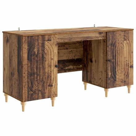 vidaXL - Bureau - Oud - hout - 142,5 - x - 50 - x - 75 - cm - Bewerkt - hout