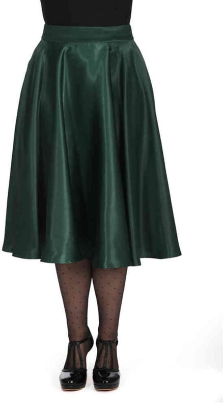 Banned - Hazel Satin Sparkle Rok - 3XL - Groen