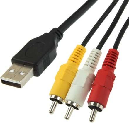 USB naar RCA / AV / Tulp adapter kabel connector - 1,5 meter - tv kabel - zwart