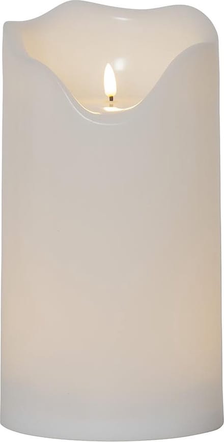 Star Trading kaars Flamme Grand, zuilkaars, wit, LED, timer, warm wit, voor buiten, 30 cm