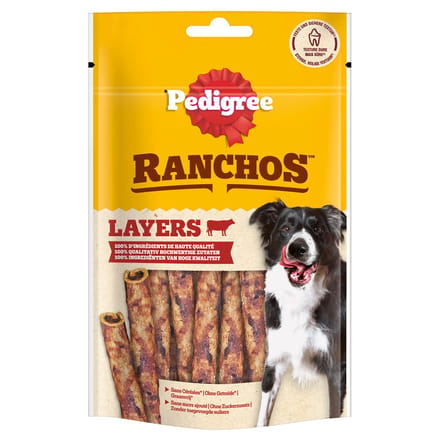 Voordeelpakket: 8x60g Pedigree Ranchos Layers Rundvlees Hondensnacks