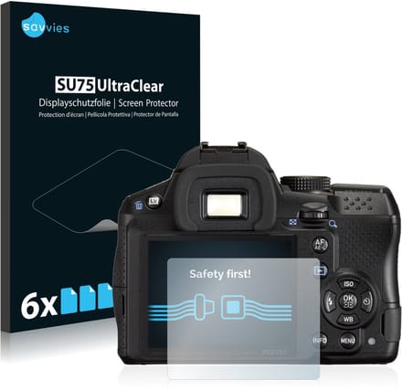 Savvies - Screenprotector voor Pentax K-30 - Folie Beschermfolie transparant 6 Stuks