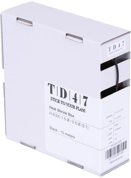 TD47 Krimpkous Box H-2(3X) 1.5Ø / 0.5Ø 10m - Zwart
