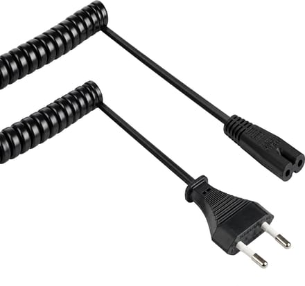 Allteq - Euro naar C7 apparaatsnoer - Krulsnoer - 2 meter - Zwart