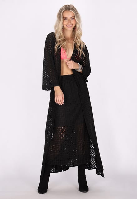 IZIA Kimono Dames zwart