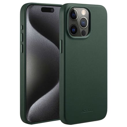 Accezz Hoesje - Geschikt voor iPhone 15 Pro Max - geschikt voor MagSafe Leather Backcover - Cedar Green