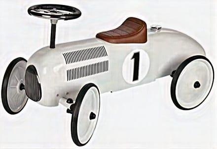 GOKI Loopauto - Wit - 73,5X35X40Cm - Metaal En Kunststof - 1 Jaar