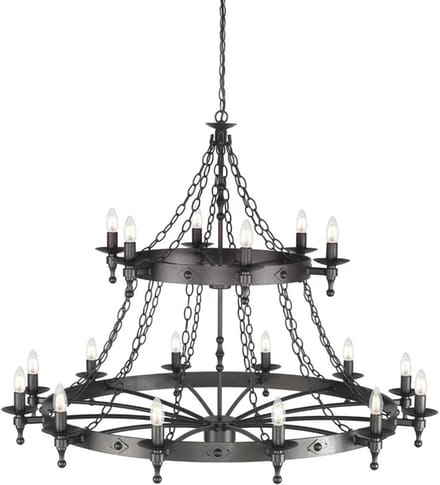 Elstead Lighting LED Kroonluchter | 18X E14 Max 60W | Dimbaar | Graphite Black