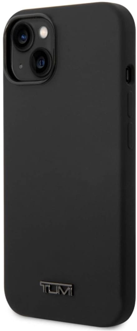 Tumi iPhone 14 Case Cover Silicone Metal Logo Black