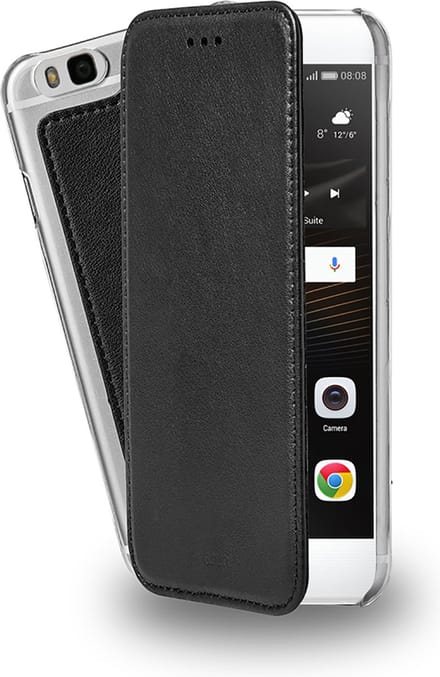Azuri booklet transparant backcover & magnetische sluiting  - zwart - Huawei P9 Lite