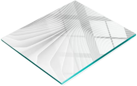 Decoratieve glazen snijplank met abstracte lijnen, 60x52 cm