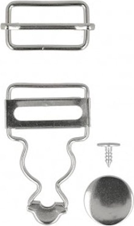 Mediac tuinbroekgesp 25mm zilverkleurig