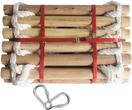 Noodladder - Reddingsladder Touwladder - Snelle Ontsnapping - Sterk Draagvermogen - 8 Meter - Houtkleur
